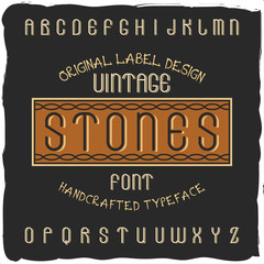 Original label typeface called 