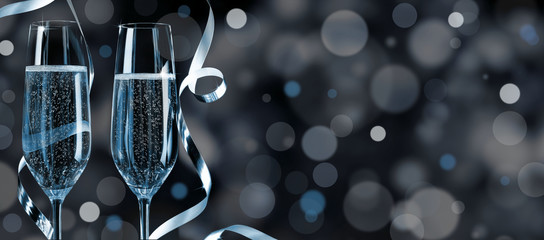 Blue-silver Silvester Background