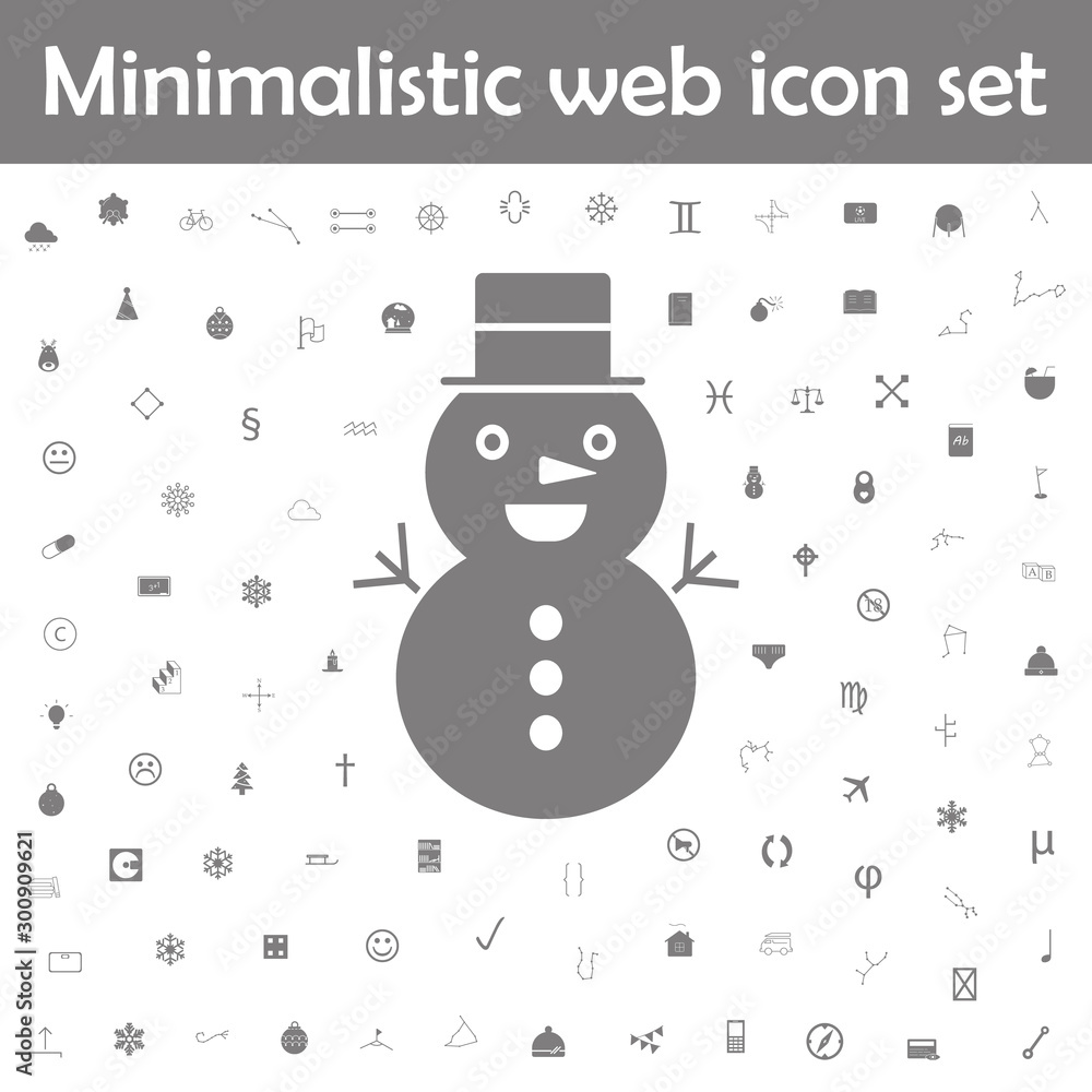 Aufkleber snowman icon. web, minimalistic icons universal set for web and mobile on white background
