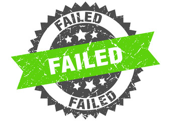 Obraz premium failed grunge stamp with green band. failed