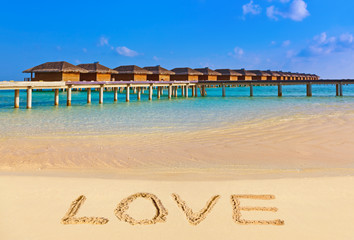 Word Love on beach