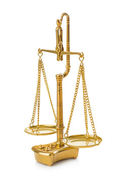 Golden weight balance scale