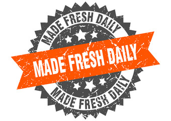 made fresh daily grunge stamp with orange band. made fresh daily