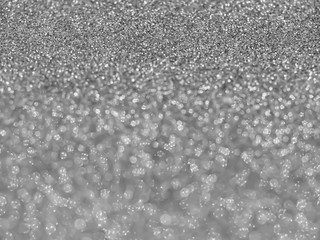 Abstract black and white tone of blurry bokeh glitter shiny texture and background.