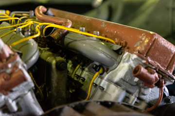 A diesel tank. Big engine from a big car. A thousand horsepower on the stand.