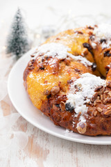 typical portuguese fruit cake Bolo rainha