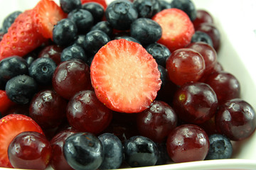 red fruit salad in a dish