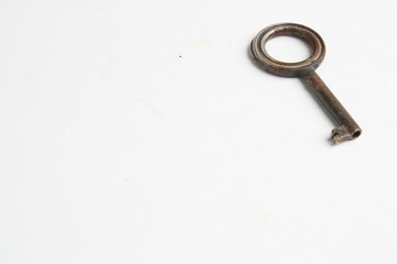 old closet key in color background