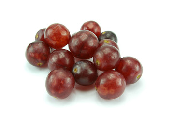 fresh grapes on a white background