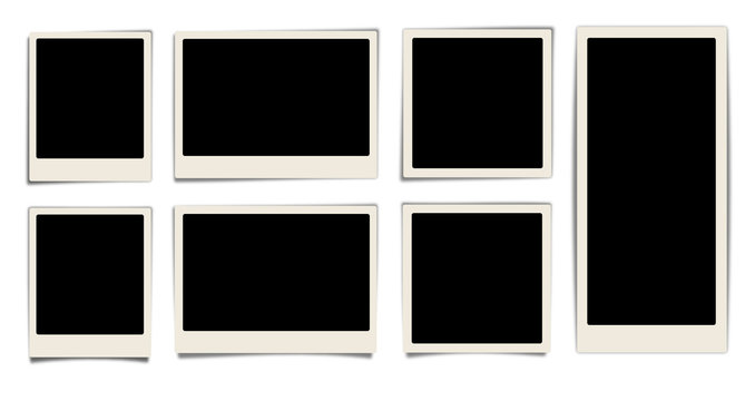 set of vintage frames on white background