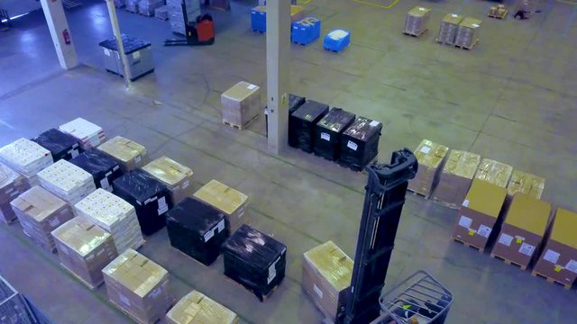 logistics warehouse operation. machine and load jobs