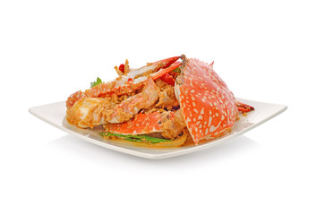 Fried crab with curry powder.