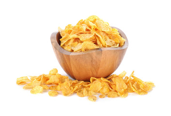 corn flakes isolated on white background.
