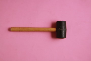 rubber hammer in color background