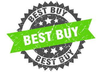 Obraz premium best buy grunge stamp with green band. best buy