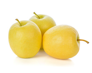 Fresh yellow apple isolated on white background