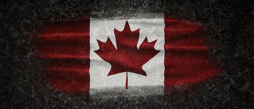 Canadian National Holiday. Canadian Flag background with maple leaf and national colors.