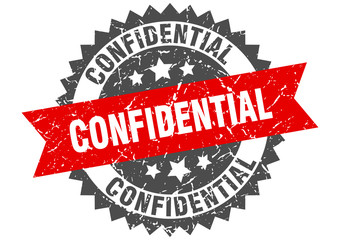 Obraz premium confidential grunge stamp with red band. confidential