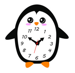 cute penguin clock