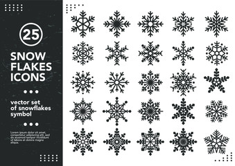 Fototapeta na wymiar vector set of snowflakes shapes. hipster style design icons