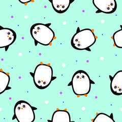 seamless pattern with penguins