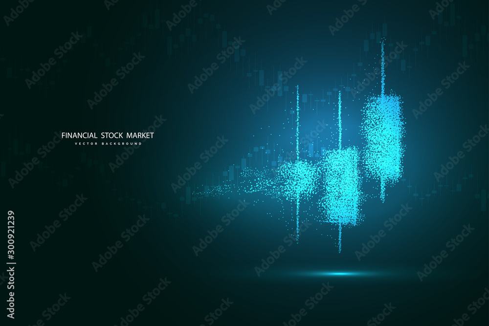 Canvas Prints points are connected and create a sign stock market candles.forex trading chart for business and fin
