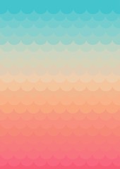 Ombre pastel summer sky blue green peach orange pink semicircle pattern background  © zomjeed