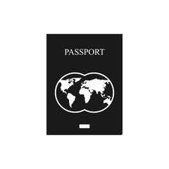 Vector international passport cover template. Black passport on white background.