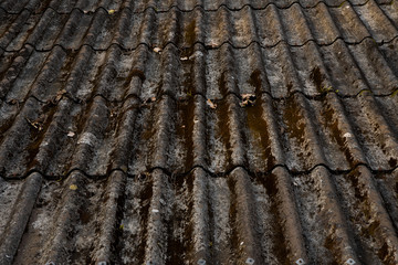 Old black roof texture background.