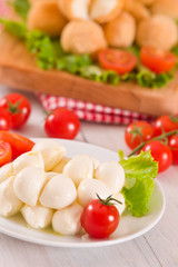 Fried Mozzarella cheese balls.