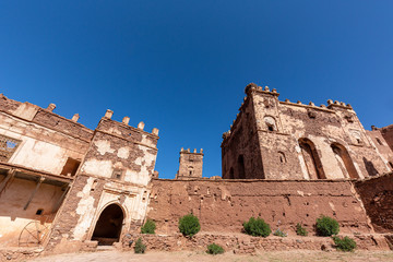 Exterior of historical Telouet Kasbah in Ouarzazate, Morocco