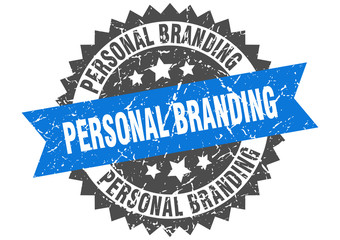 personal branding grunge stamp with blue band. personal branding