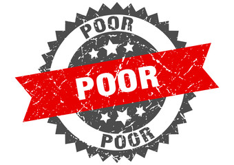 poor grunge stamp with red band. poor