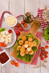 Fried Mozzarella cheese balls.