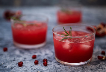 Pomegranate cocktail with rosemary