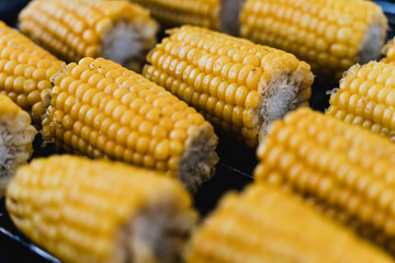 Sweetcorn on the cob on the BBQ 