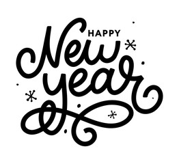 Happy New 2016 Year. Holiday Vector Illustration With Lettering Composition with burst Christmas