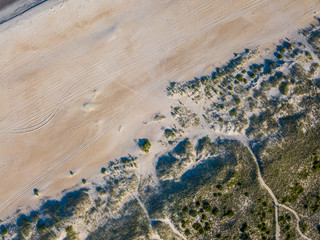 Aerial photo of sandy beach