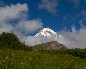 Fototapeta premium Mt Kazbek, Georgia's Kazbegi District