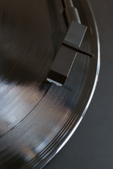 Vinyl Record and record player stylus top down view © David Pimborough
