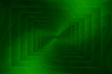 Green abstract glass tunnel background, design pattern template