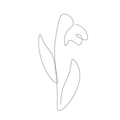 Flower continuous line drawing vector illustration