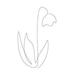 Flower continuous line drawing vector illustration