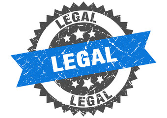 legal grunge stamp with blue band. legal