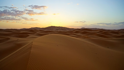 Fototapeta na wymiar Sunset / Sunrise in the desert. Morocco