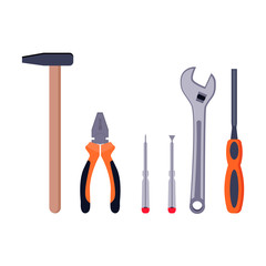 Construction tools collection. Vector illustration.