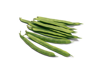 green beans on white background