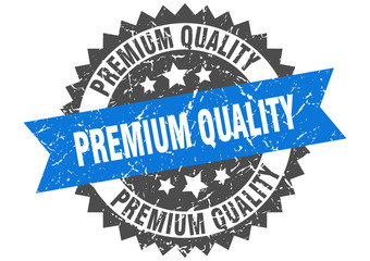 premium quality grunge stamp with blue band. premium quality