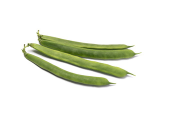 green beans on white background