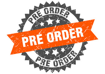 pre order grunge stamp with orange band. pre order